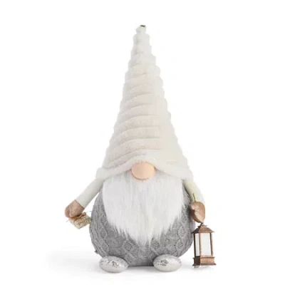 North Pole Trading Co . 27in Led Lantern Christmas Gnome In White