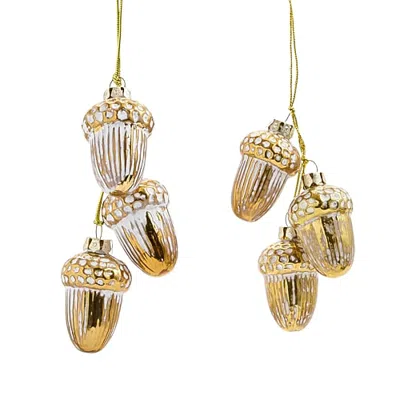North Pole Trading Co . Acorn Dangle 2-pc. Christmas Ornament In Brown