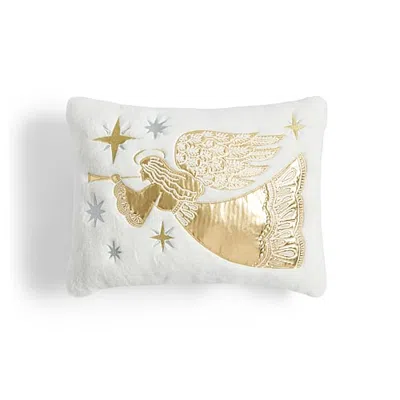 North Pole Trading Co . Angel Holiday Oblong Throw Pillow In White