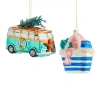 North Pole Trading Co . Beach Tote And Van Set 2-pc. Christmas Ornament In Blue