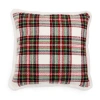North Pole Trading Co . Chenille Plaid 22x22 Throw Pillow In White