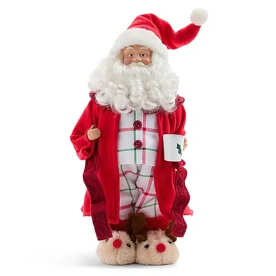 North Pole Trading Co . Christmas Santa Figurine In Red