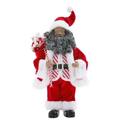 North Pole Trading Co . Christmas Santa Figurine In Red