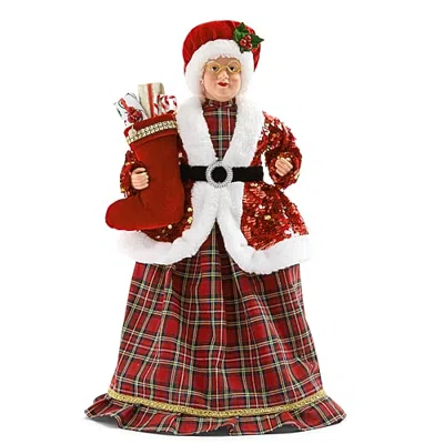 North Pole Trading Co . Christmas Santa Figurine In Red