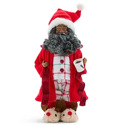 North Pole Trading Co . Christmas Santa Figurine In Red