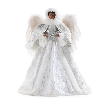 North Pole Trading Co . Christmas Santa Figurine In White