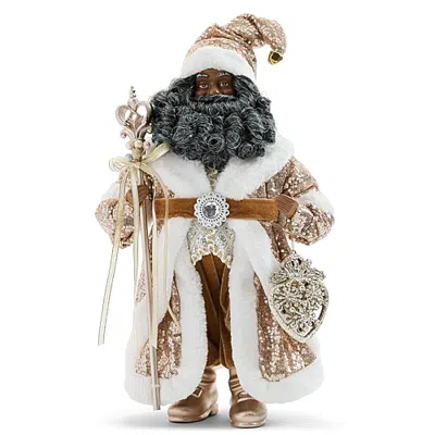 North Pole Trading Co . Christmas Santa Figurine In Yellow