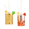 North Pole Trading Co . Drinks Set 2-pc. Christmas Ornament In Yellow