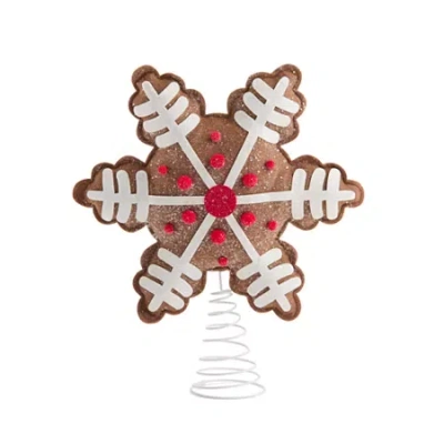 North Pole Trading Co . Gingerbread Snwoflake Christmas Tree Topper In Brown