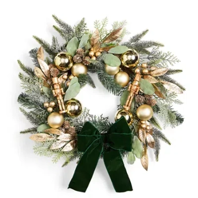 North Pole Trading Co . Gold Nutcracker Wreath In Yellow