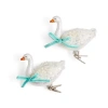 North Pole Trading Co . Goose Duo Set 2-pc. Christmas Ornament In White