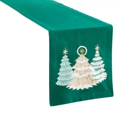 North Pole Trading Co . Green Christmas Tree Table Runner