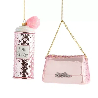 North Pole Trading Co . Hair Spray And Handbag Set 2-pc. Christmas Ornament In Pink