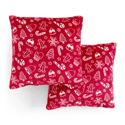 North Pole Trading Co . Holiday 2-pack Square Throw Pillow In Red