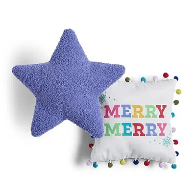 North Pole Trading Co . Holiday Mini Star 2-pc. Throw Pillows In Blue