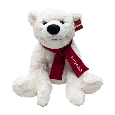 North Pole Trading Co . Holiday Polar Bear Jumbo Stuffed Animal In White