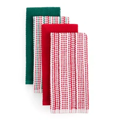 North Pole Trading Co . Holiday Stripe 4-pc. Kitchen Towel Set In Multi