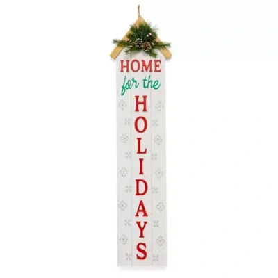 North Pole Trading Co . Home For The Holidays Christmas Porch Sign In White