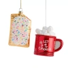 North Pole Trading Co . Hot Cocoa And Pastery 2-pc. Christmas Ornament In Red