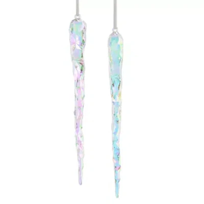 North Pole Trading Co . Icicle Set 2-pc. Christmas Ornament In White