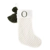 North Pole Trading Co . Ivory Knit Monogram Christmas Stocking In White