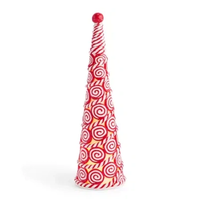 North Pole Trading Co . Large Peppermint Tree Christmas Tabletop Decor In Red