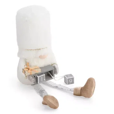 North Pole Trading Co . Large Sitting Advent Christmas Gnome In White