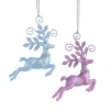 North Pole Trading Co . Leaping Deer Set 2-pc. Christmas Ornament In Blue