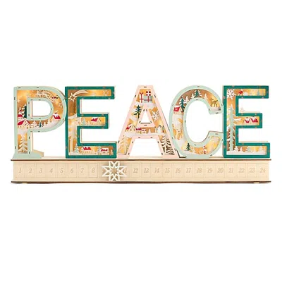 North Pole Trading Co . Led Peace Advent Christmas Advent Calendar In White