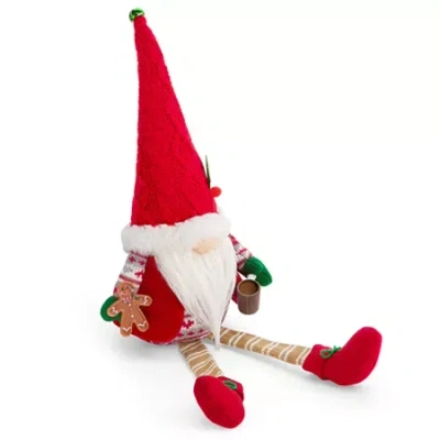 North Pole Trading Co . Medium Sitter Cookies And Cocoa Christmas Gnome In Red