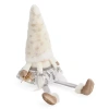 North Pole Trading Co . Medium Sitter Sequin Skirt Christmas Gnome In White