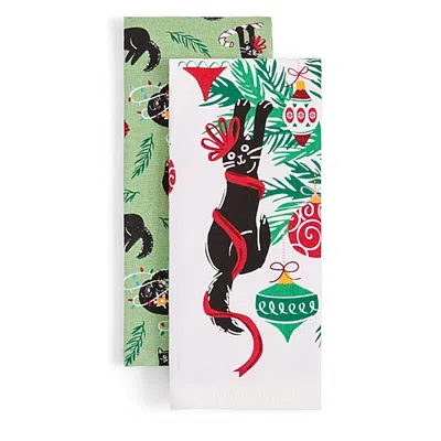 North Pole Trading Co . Merry Catmas 2-pc. Kitchen Towel Set In Multiple Colors