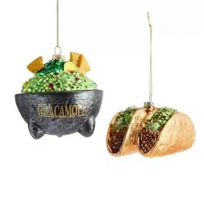 North Pole Trading Co . Mexican Food Set 3-pc. Christmas Ornament In Yellow