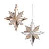 North Pole Trading Co . Mirror Star Set 2-pc. Christmas Ornament In Yellow