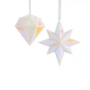 North Pole Trading Co . Mirrored North Star And Diamond 2-pc. Christmas Ornament In White