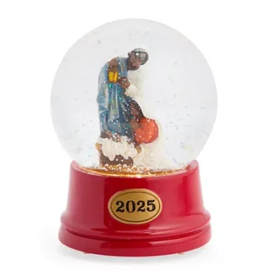 North Pole Trading Co . Nativity African American Christmas Snow Globe In Red