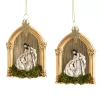 North Pole Trading Co . Nativity And Frame Set 2-pc. Christmas Ornament In White