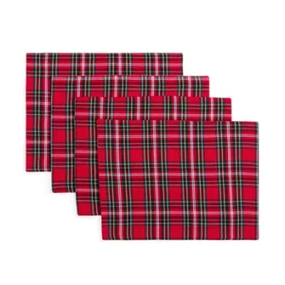 North Pole Trading Co . Noel Market Plaid 4-pc. Placemat In Red