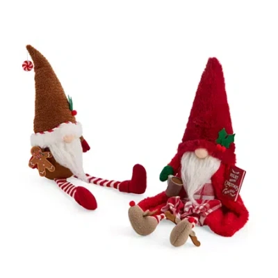 North Pole Trading Co . Noel Market Set 2-pc. Christmas Gnome In Red