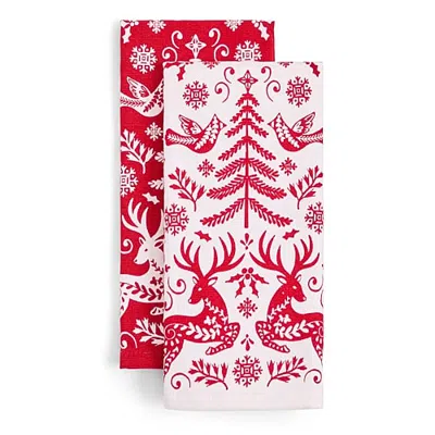 North Pole Trading Co . Nordic Noel 2-pc. Kitchen Towel Set In Multiple Colors