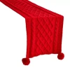 North Pole Trading Co North Pole Tranding Co. Chenille Knit With Pom Pom Table Runner In Red