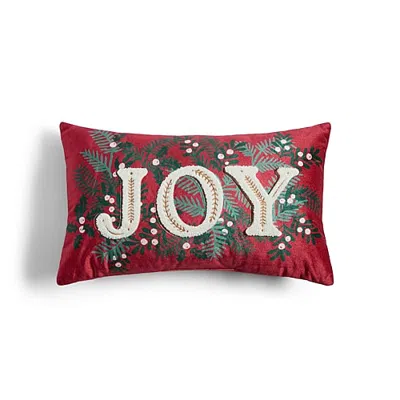 North Pole Trading Co . Oblong Throw Pillow In Red