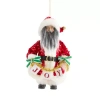 North Pole Trading Co . Oversized African American Joy Santa Christmas Ornament In Red
