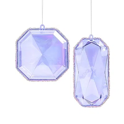 North Pole Trading Co . Oversized Gem Purple 2-pc. Christmas Ornament