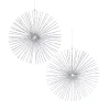 North Pole Trading Co . Oversized Silver Starburst Set 2-pc. Christmas Ornament In Silver