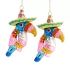 North Pole Trading Co . Parrot Pinata Set 2-pc. Christmas Ornament In Pink