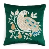 North Pole Trading Co . Partridge Square Throw Pillow In Green