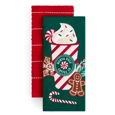 North Pole Trading Co . Peppermint 2-pc. Kitchen Towel Set In Multi