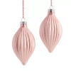 North Pole Trading Co . Pink Pleated Drop Set 2-pc. Christmas Ornament In Pink