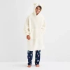 North Pole Trading Co . Polar Bear Unisex Adult Sherpa Hooded Long Sleeve Matching Family Nightgown In Multi